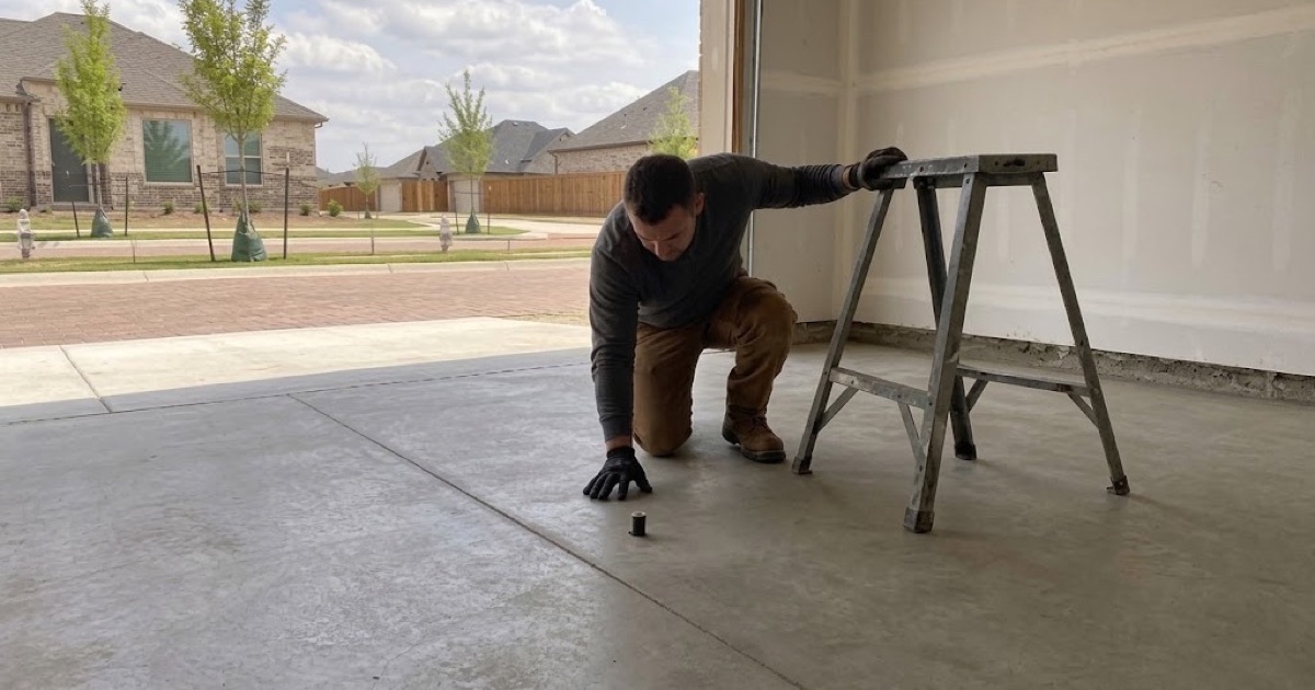 Capped moisture probes in a newly built Santa Rita Ranch garage slab